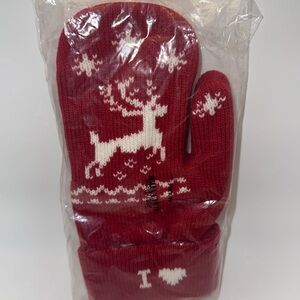 Jean Paul Gaultier Red Knit Reindeer Motif Christmas
Mittens